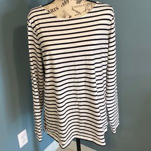 Boden long sleeve navy ivory Breton stripe tee Size 16 very good conditi…